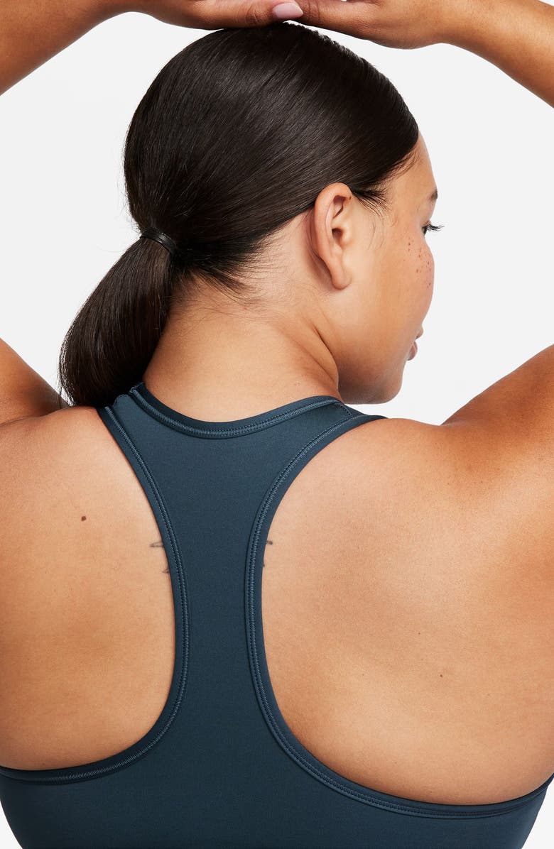 Nike Dri-FIT Swoosh Medium Support Padded Sports Bra, Alternate, color, Deep Jungle/ White