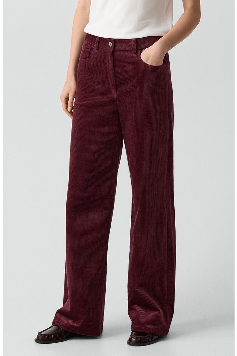 Wide Leg Corduroy Pants, Alternate, color, PORT RED