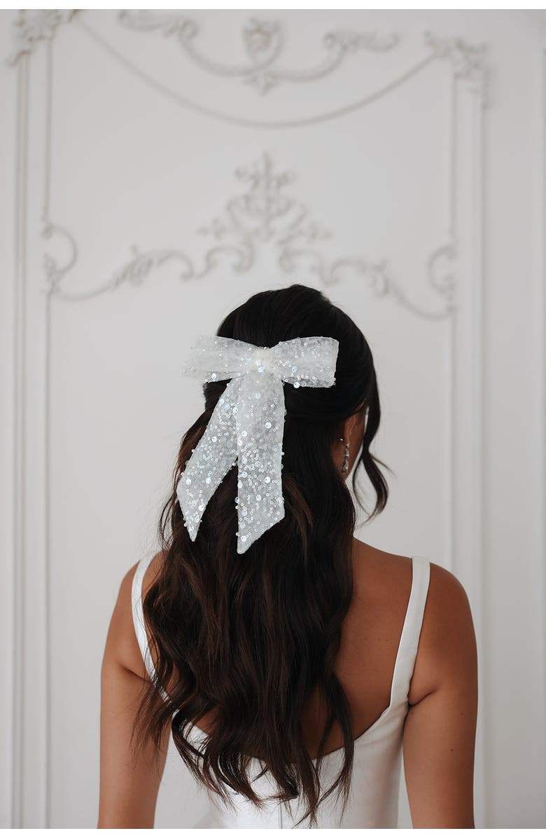 Untamed Petals Anna Sparkle Bow, Alternate, color, White