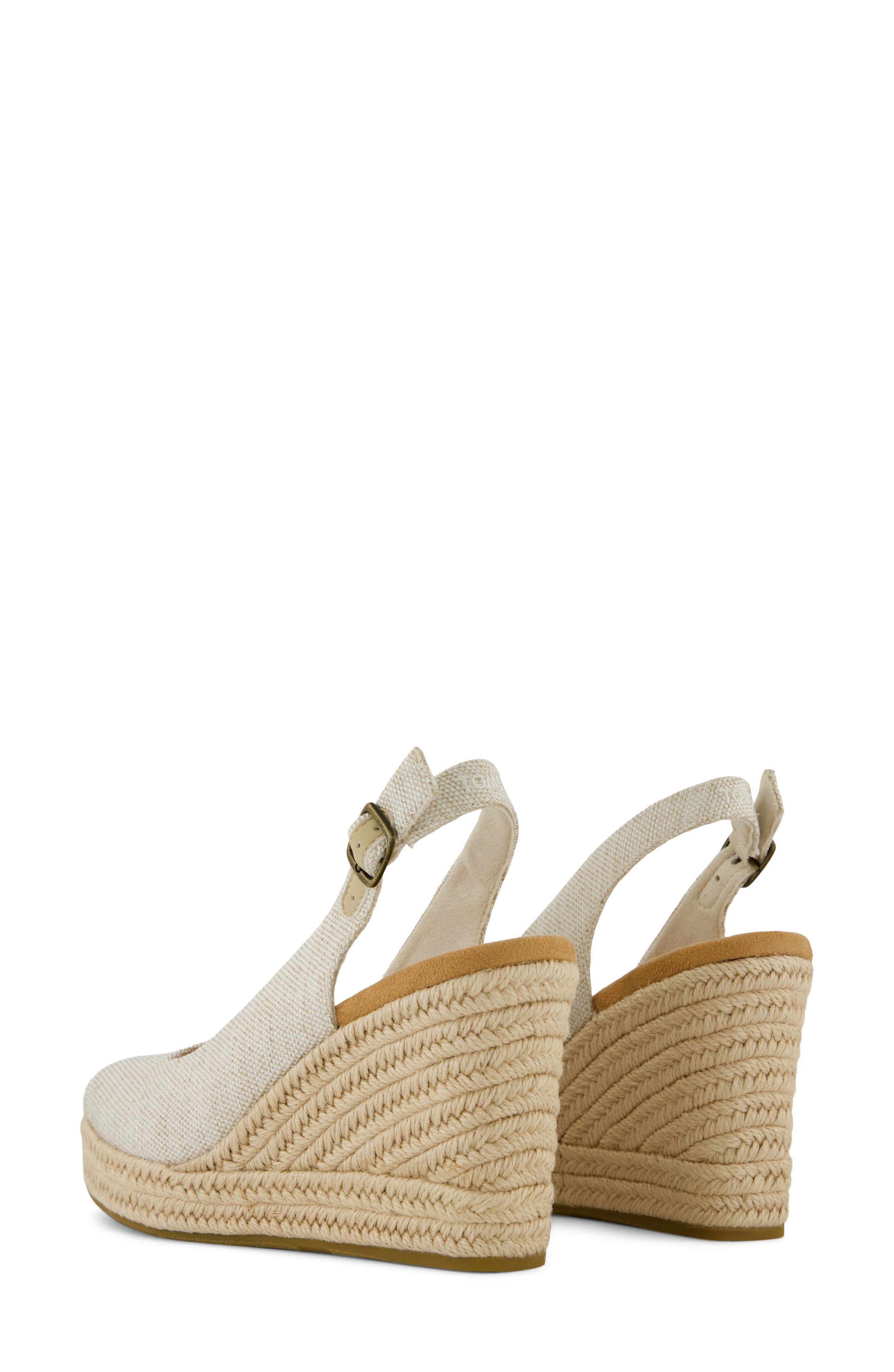 Camilla Slingback Espadrille Peep Toe Platform Wedge Sandal, Alternate, color, NATURAL