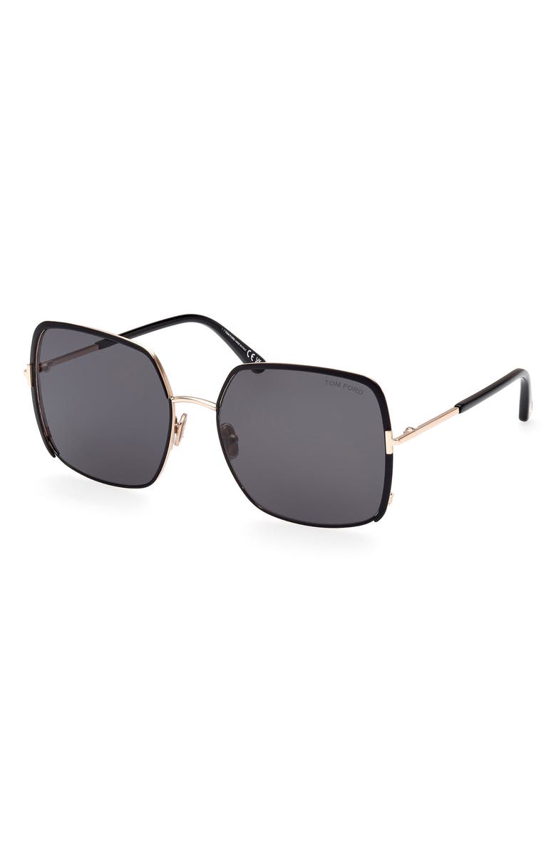 TOM FORD Raphaela 60mm Butterfly Sunglasses, Alternate, color, 
