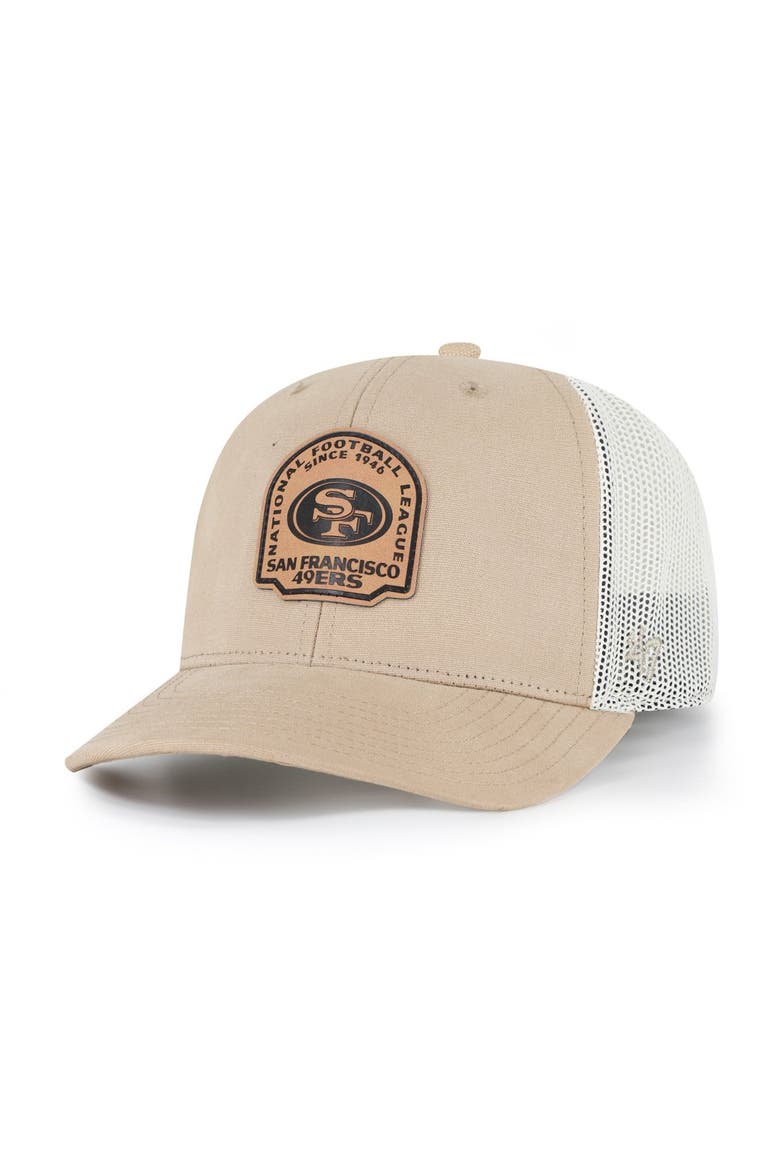 Men's '47 Khaki San Francisco 49ers Bonehide Trucker Adjustable Hat, Main, color, Khaki