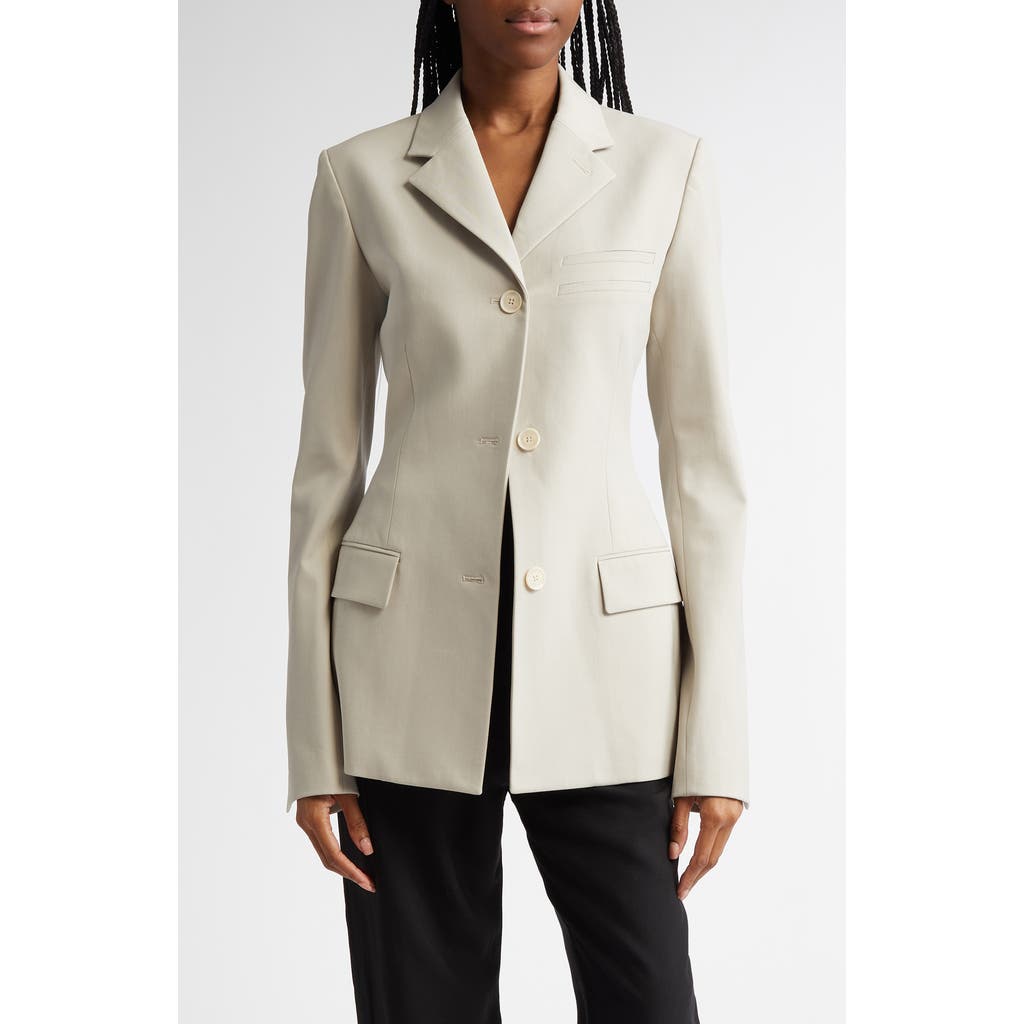 Proenza Schouler Lark Wool Blend Gabardine Blazer In Taupe