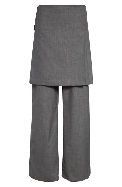 ASHLEY WILLIAMS ASHLEY WILLIAMS KILT WIDE LEG VIRGIN WOOL SKIRT PANTS