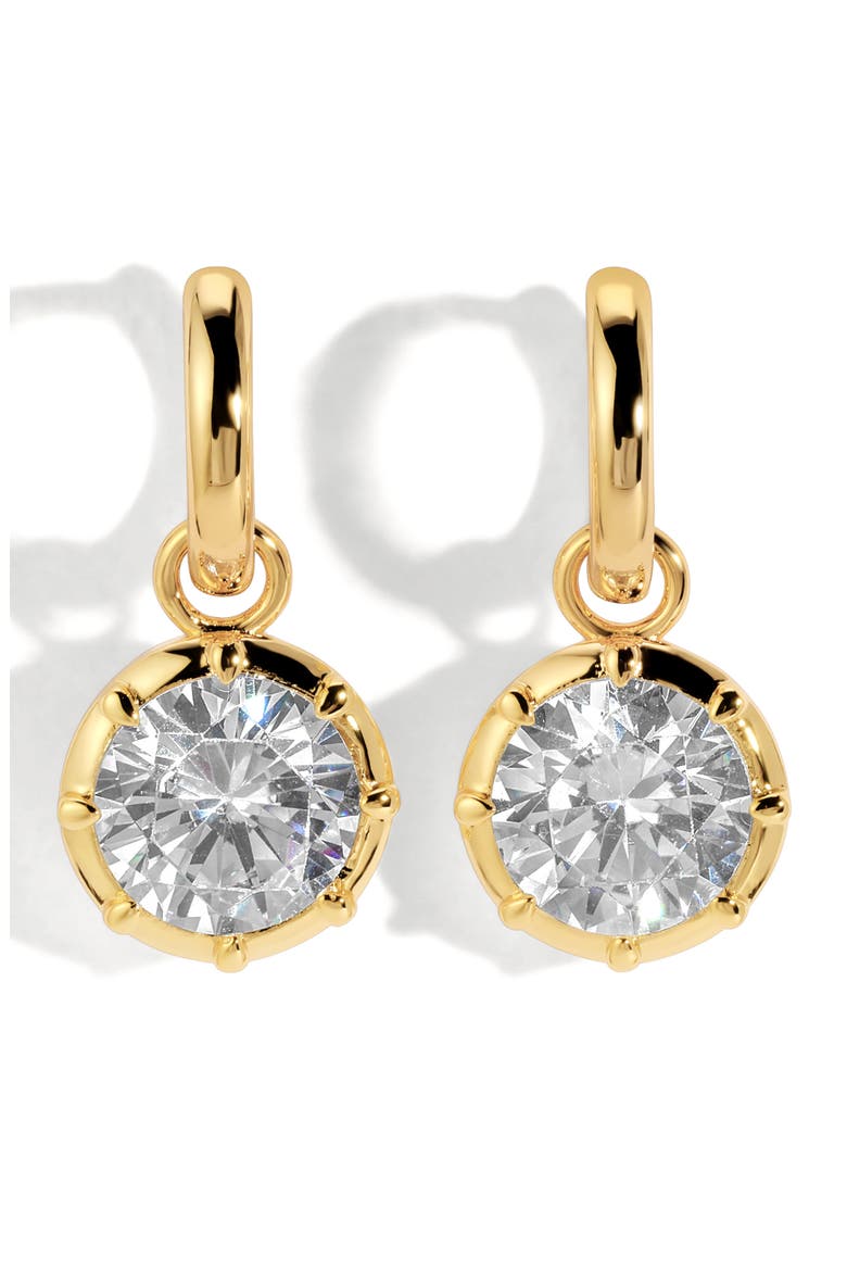 Celeste Charm Huggie Hoop Earrings, Main, color, GOLD