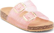 TOP MODA Seattle Clear Double Strap Slide Sandal