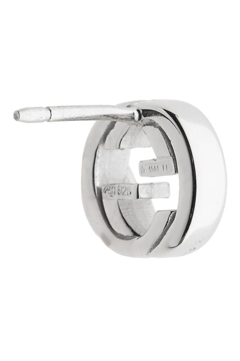 Interlocking-G Stud Earrings, Alternate, color, STERLING SILVER