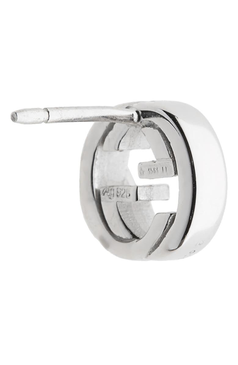 Gucci Interlocking-G Stud Earrings, Alternate, color, Sterling Silver