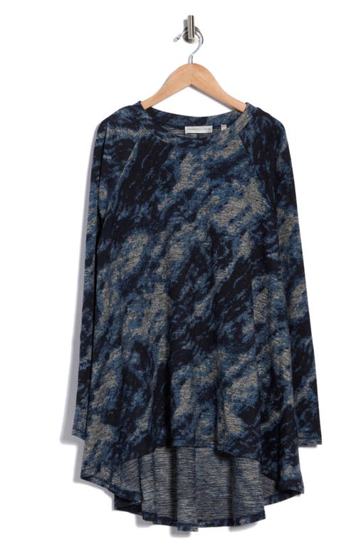 Patrizia Luca Long Sleeve Tunic Top In Blue