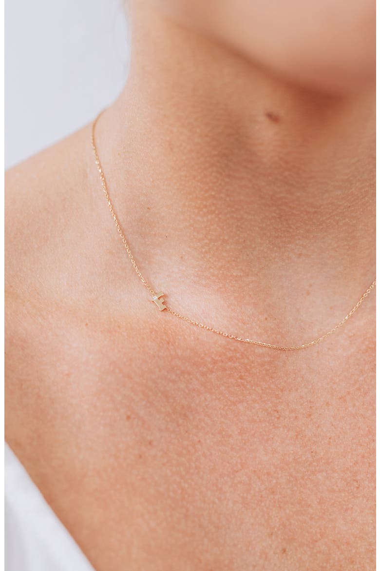 Diamond Initial Necklace, Alternate, color, F