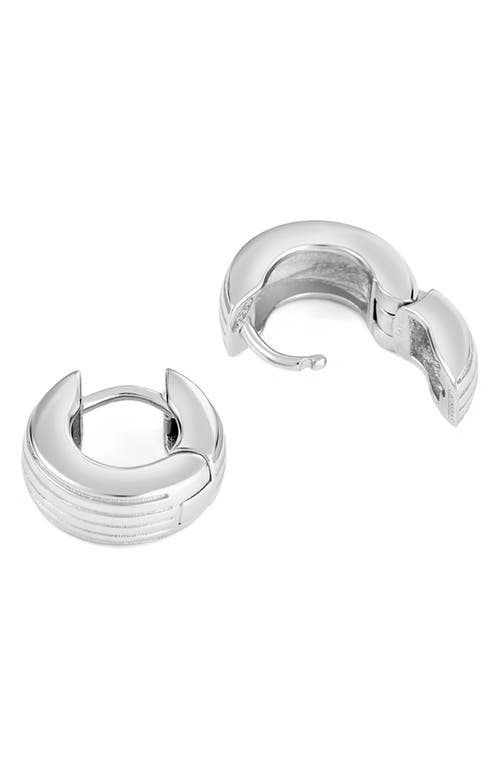 Ivi Los Angeles Slim Aurelia Huggie Hoop Earrings In Silver