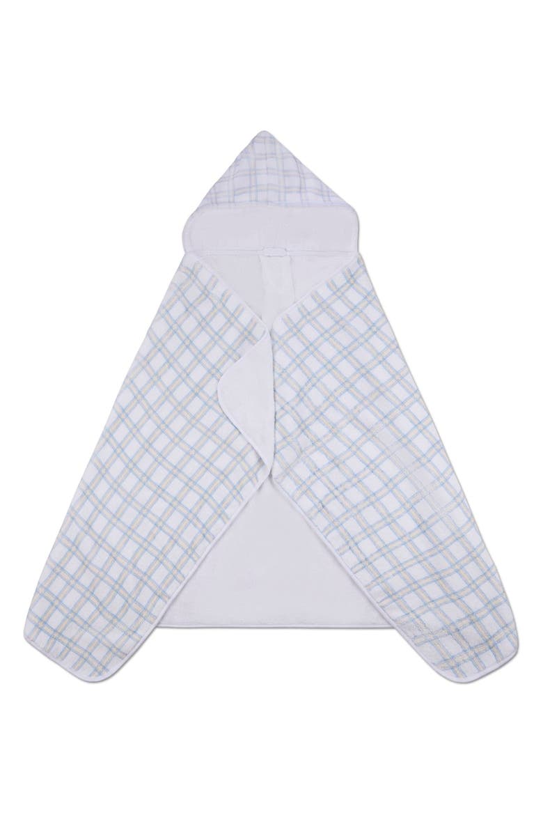 Boys Cozy Plaid Hooded Cotton-Lined Terry Towel, Alternate, color, White