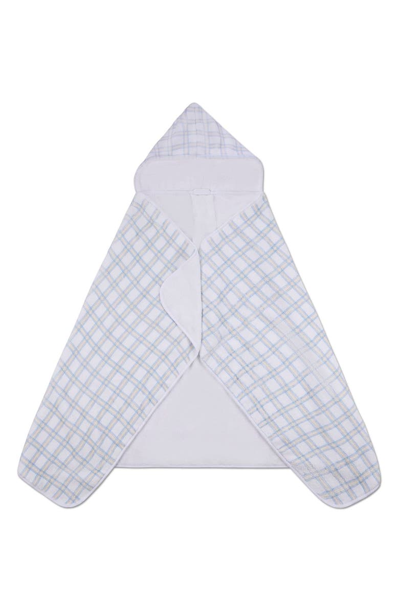 MiniMoi Boys Cozy Plaid Hooded Cotton-Lined Terry Towel, Alternate, color, White