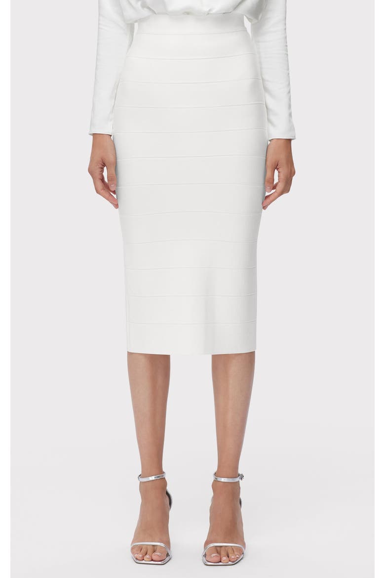 Icon Bandage Pencil Skirt, Alternate, color, ALABASTER