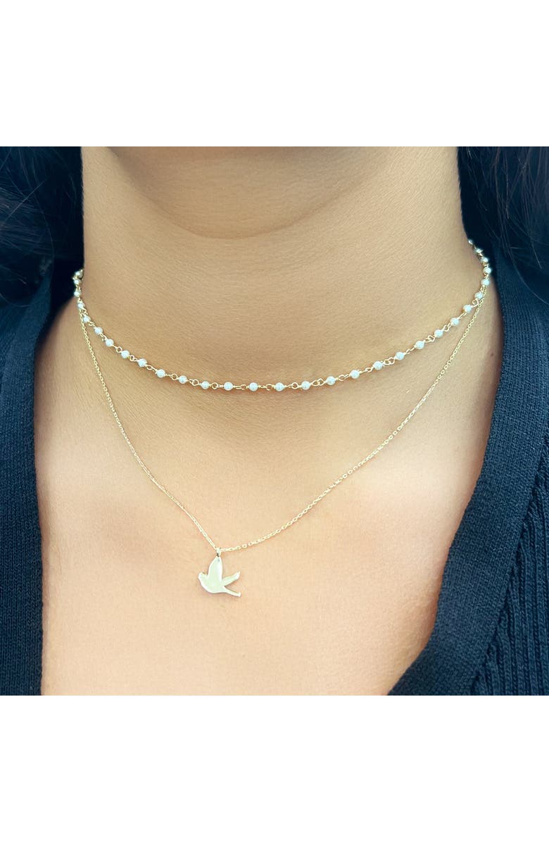 The Lovery Fine Jewelry Gold Dove Necklace, Alternate, color, Yellow Gold