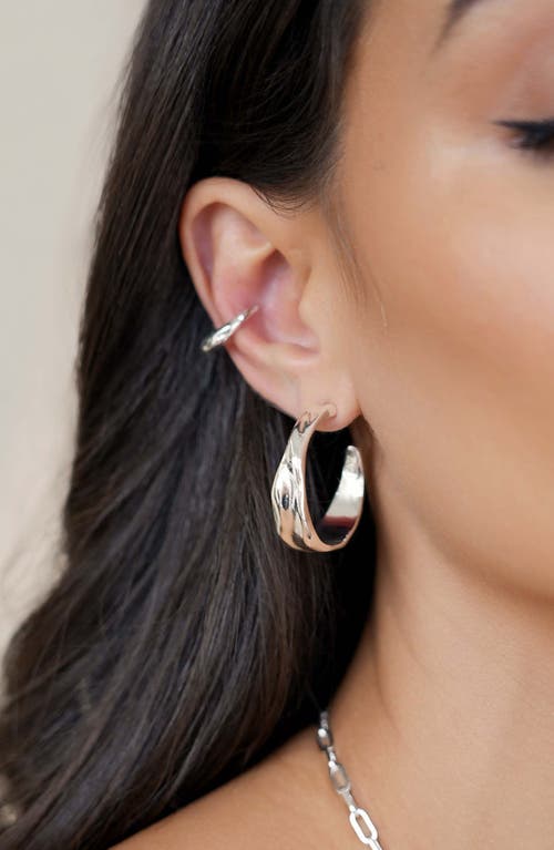 Ettika Liquid Luxe Hoop Earrings In Silver
