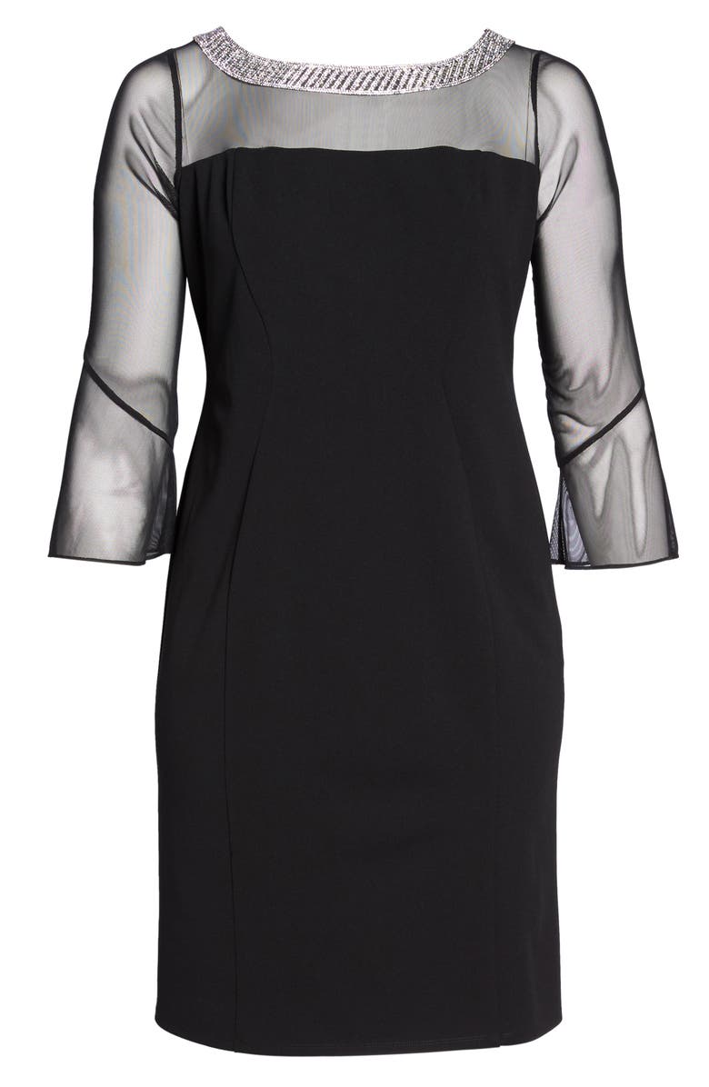 Alex Evenings Embellished Illusion Shift Dress, Alternate, color, 