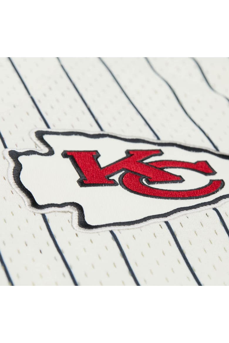 Men's Mitchell & Ness  Cream Kansas City Chiefs Final Seconds Vintage Logo Mesh Button-Up Shirt, Alternate, color, Cream