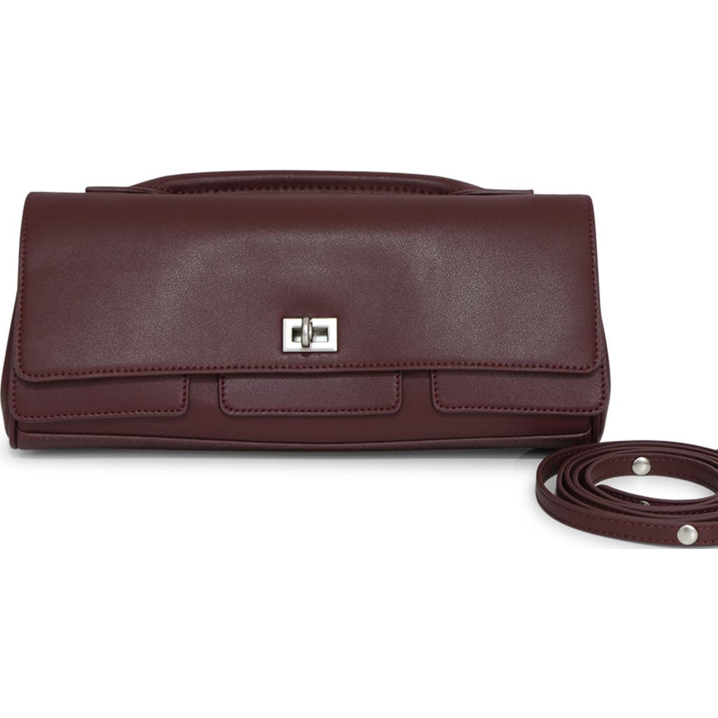 Belle & Bloom Love Boat Leather Clutch Bag In Brown