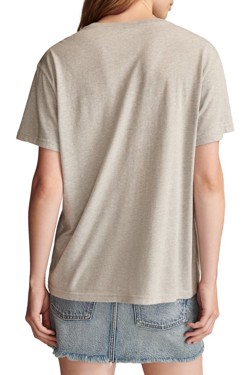 Lucky Brand Floral Embroidered Oversize T-Shirt, Alternate, color, 