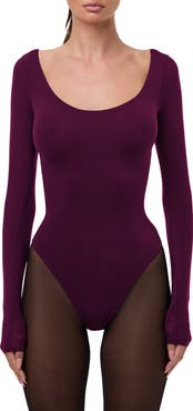 Naked Wardrobe Naked Scoop Neck Long Sleeve Bodysuit