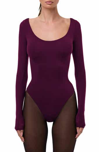 Naked Scoop Neck Long Sleeve Bodysuit