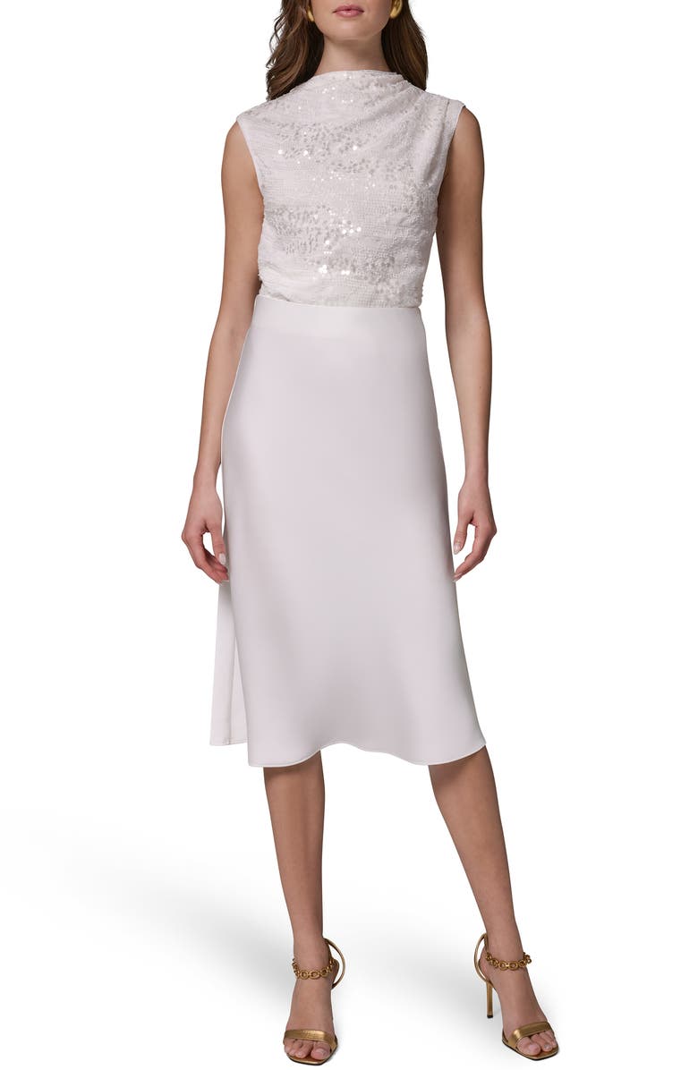 Donna Karan New York Satin Midi Skirt, Alternate, color, 