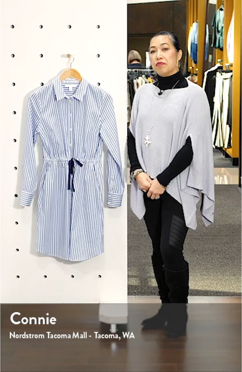 Cinched Waist Long Sleeve Shirtdress, sales video thumbnail