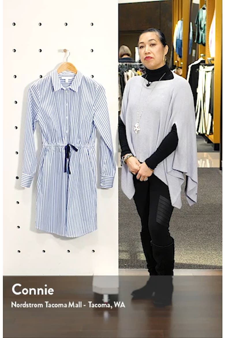 Cinched Waist Long Sleeve Shirtdress video