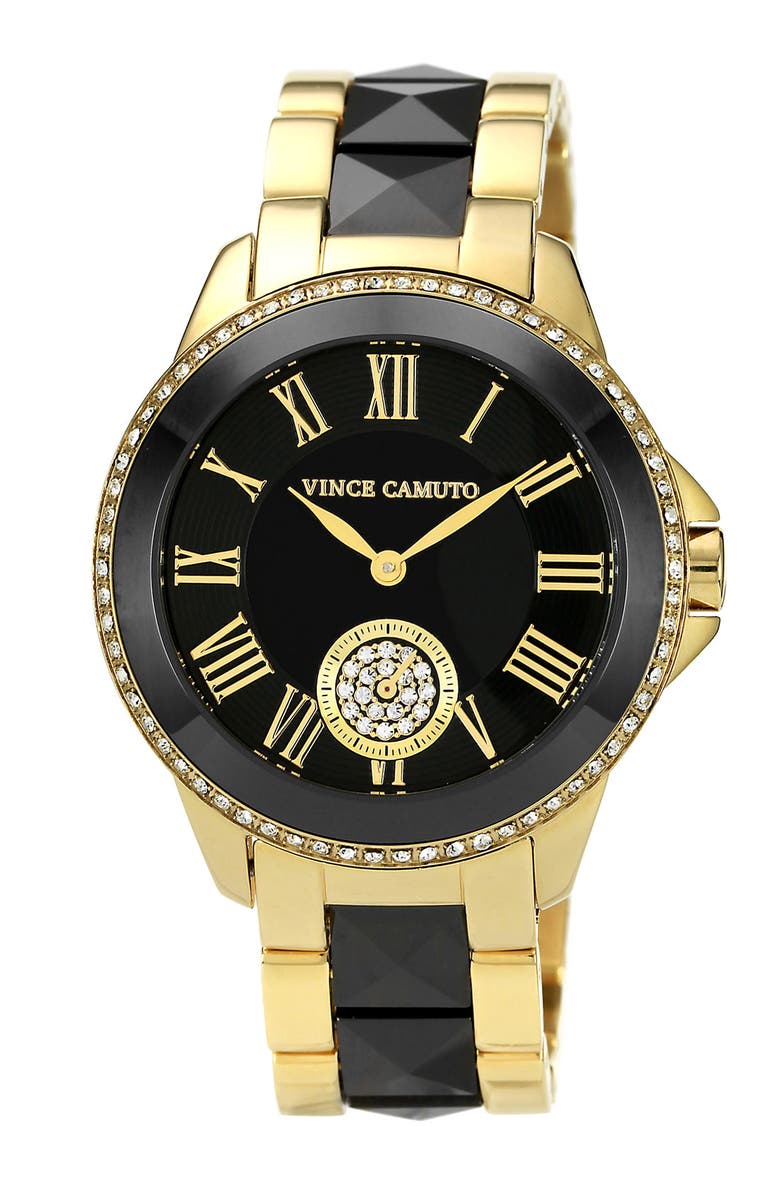 Vince Camuto Ceramic & Steel Pyramid Bracelet Watch, 38mm, Main, color, 