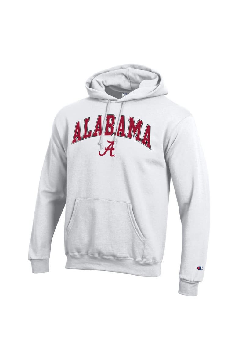 Men's Champion  White Alabama Crimson Tide Arch Over Logo Pullover Hoodie, Alternate, color, White