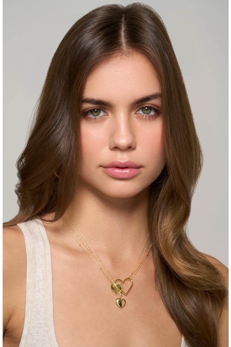 14K Gold Heart Pendant Necklace (Nordstrom Exclusive), Alternate, color, 14K YELLOW GOLD
