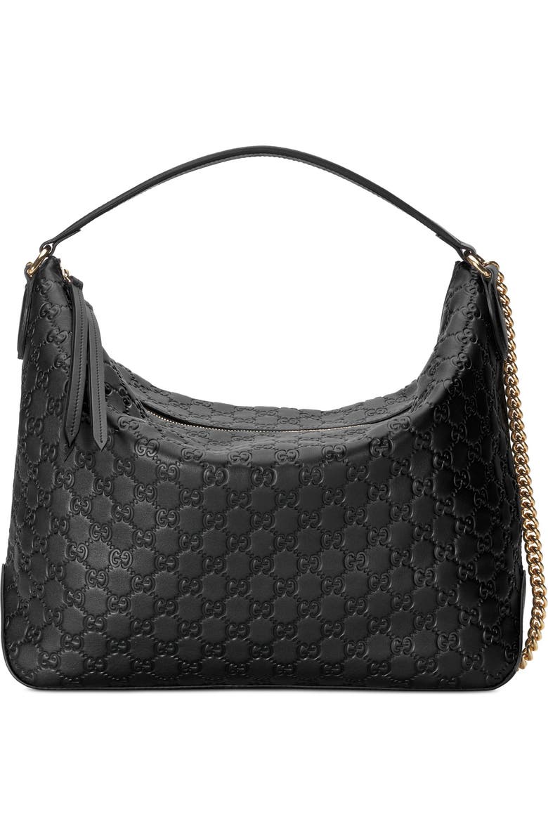 Gucci Medium Padlock Leather Hobo, Main, color,