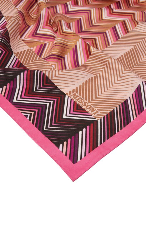 Missoni Patchwork Print Silk Scarf In Pink