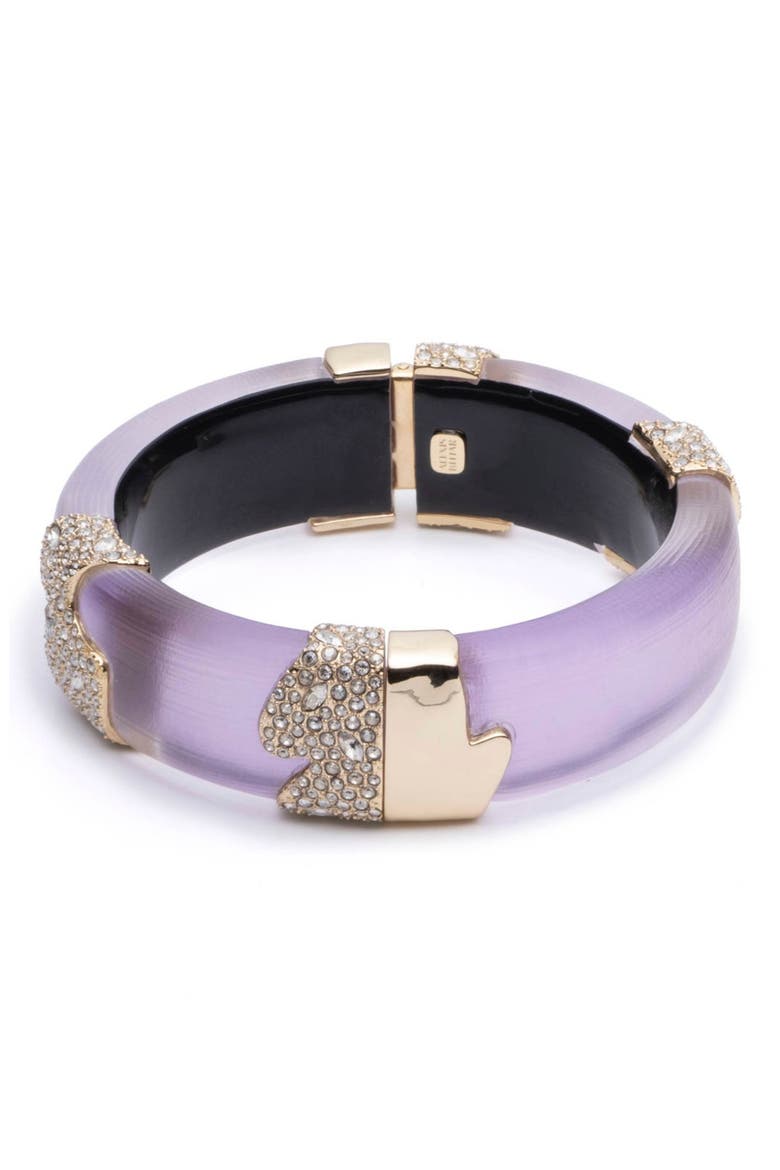 Crystal Encrusted Lucite® Hinge Bracelet, Main, color, MULBERRY