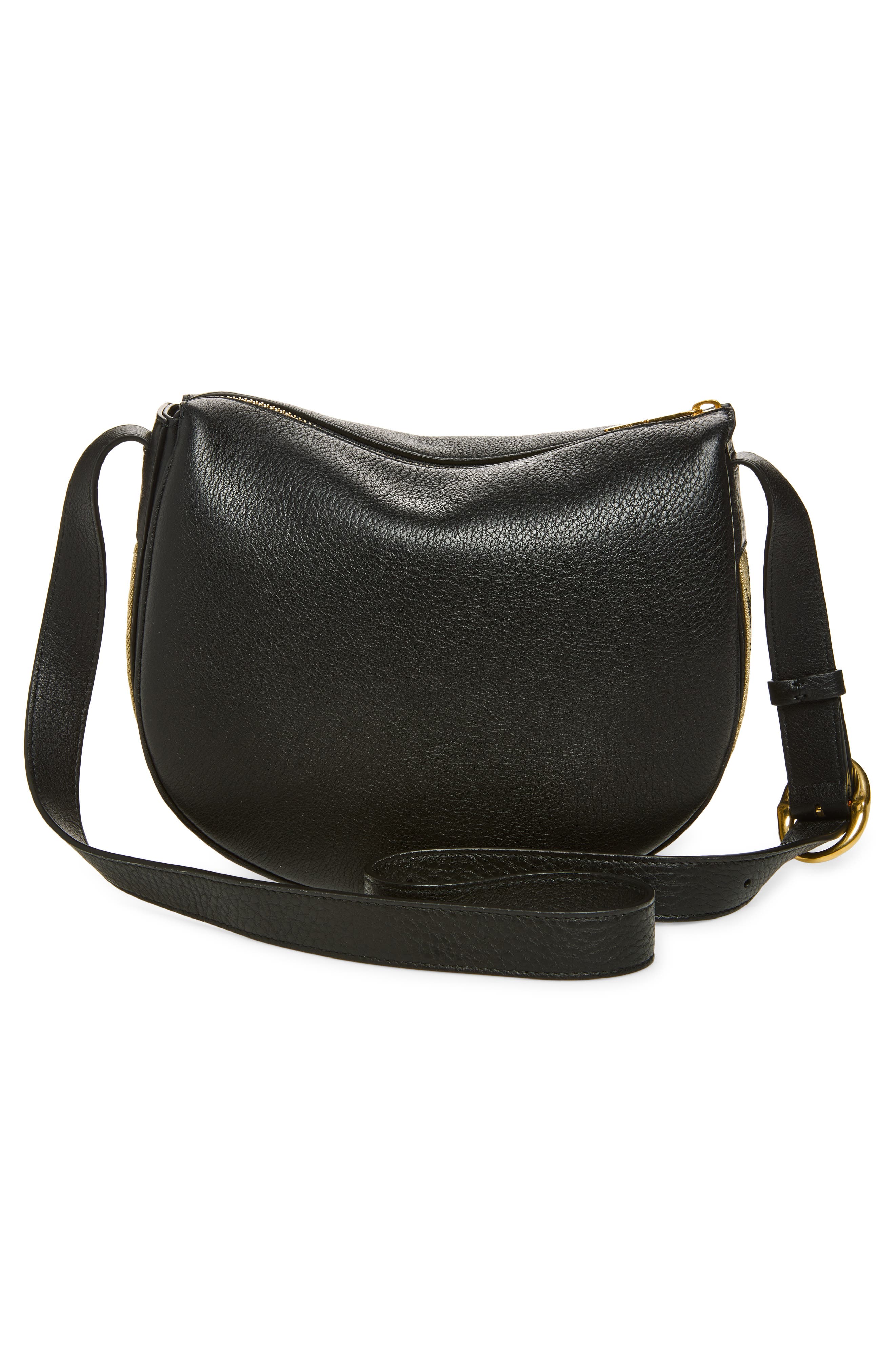 Burberry Large Tavistock Leather Crossbody Bag, Alternate, color, Black