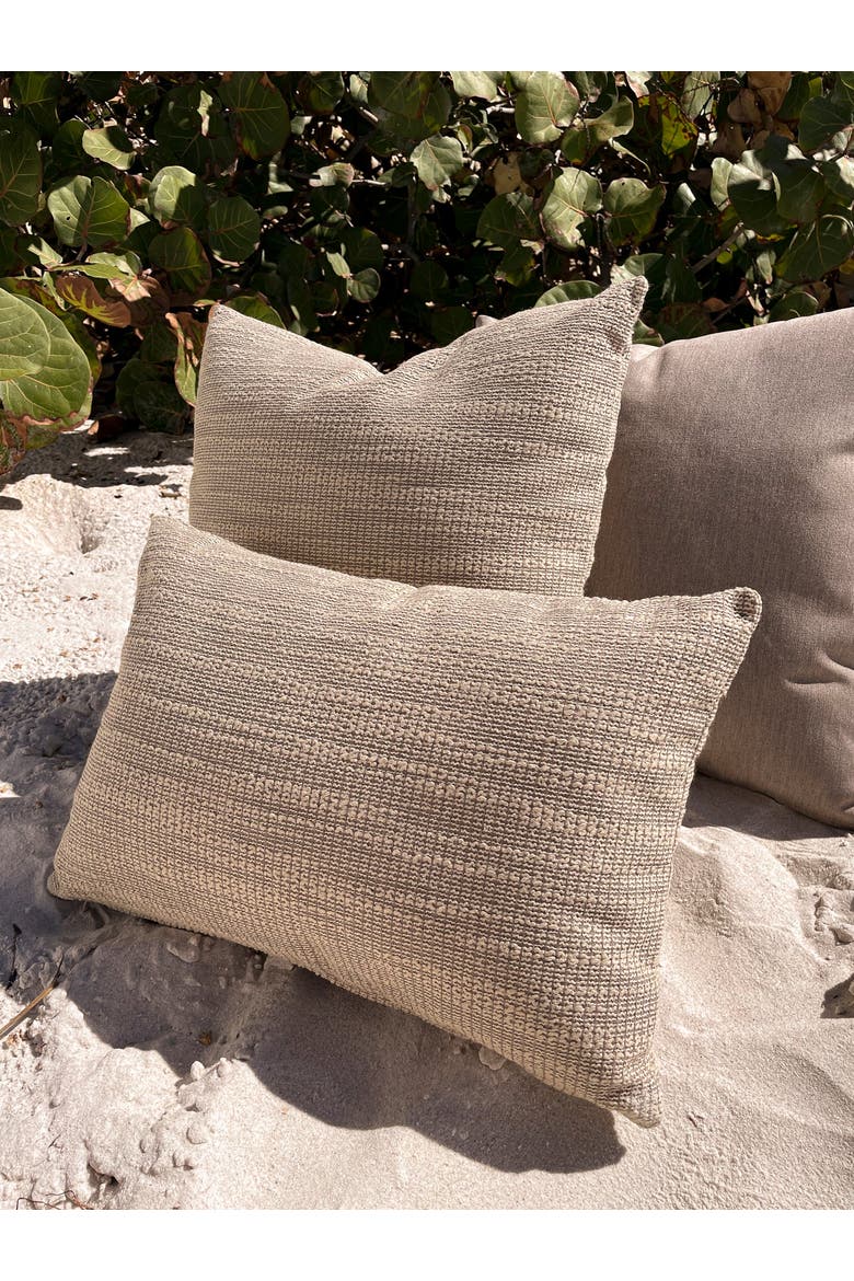 Natural Waves Indoor Outdoor Pillow, Alternate, color, Mocha