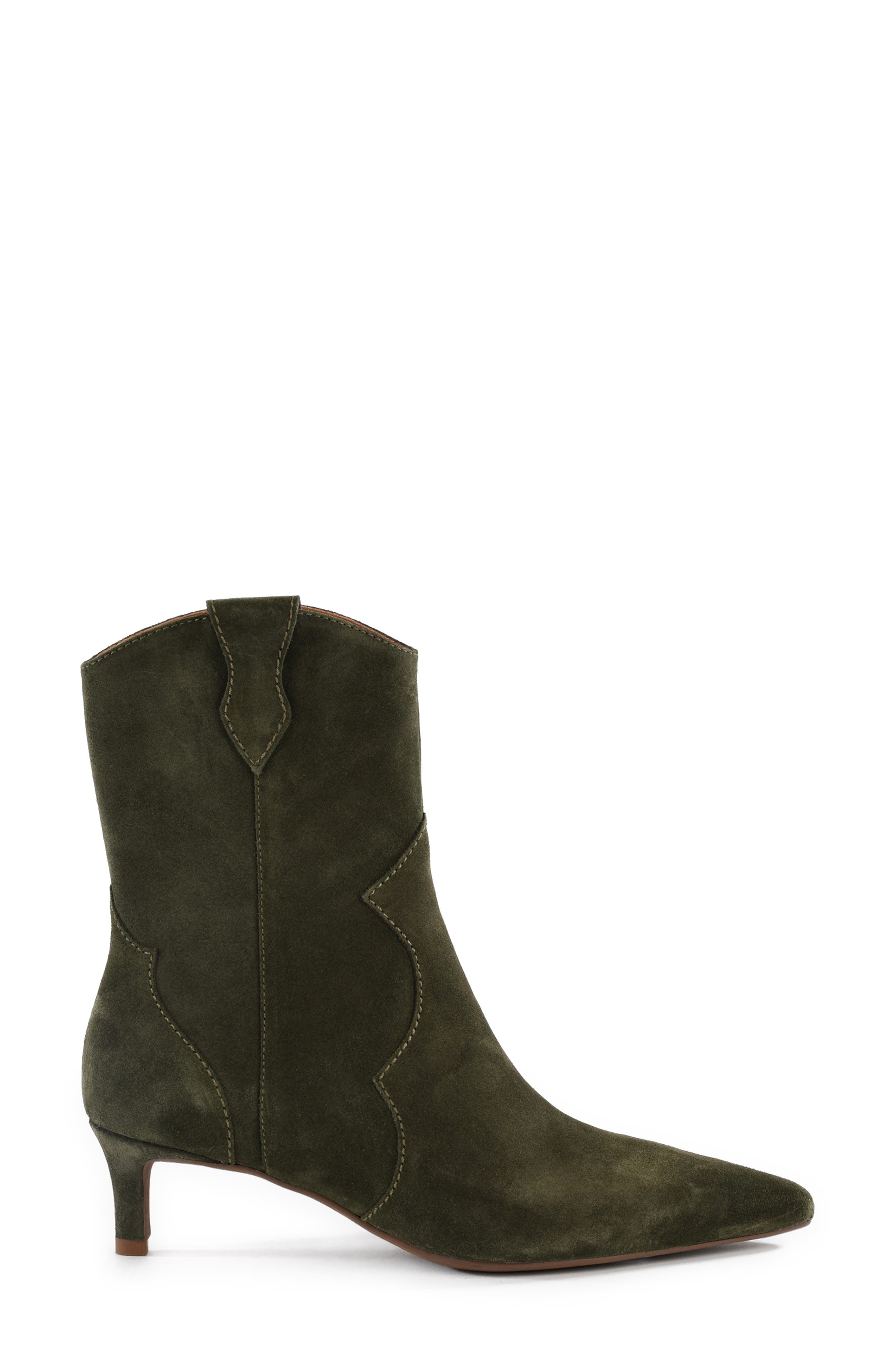 Dallas Pointy Toe Western Sock Boot, Alternate, color, OLIVE