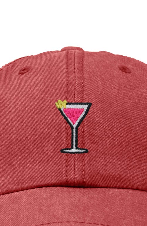 Dalix Cosmo Embroidered Casual Hat In Washed Red