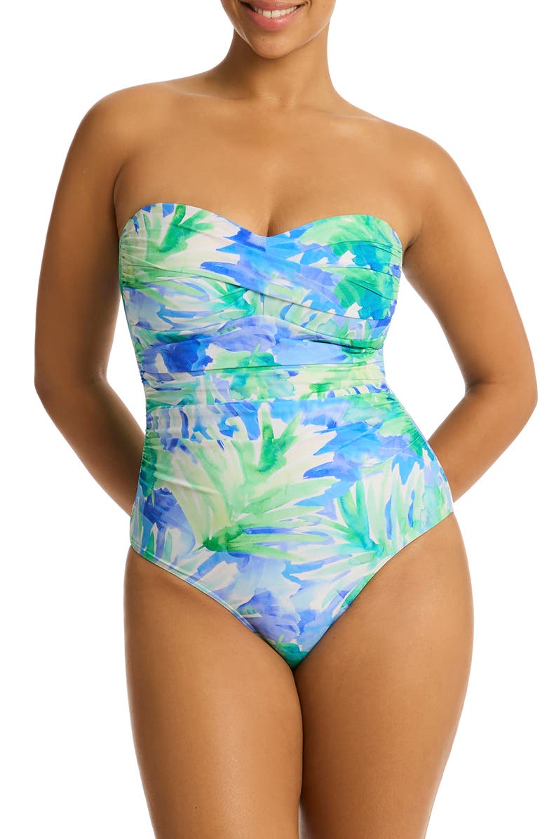 Sea Level Key Largo Bandeau One-Piece Swimsuit, Main, color, Blue