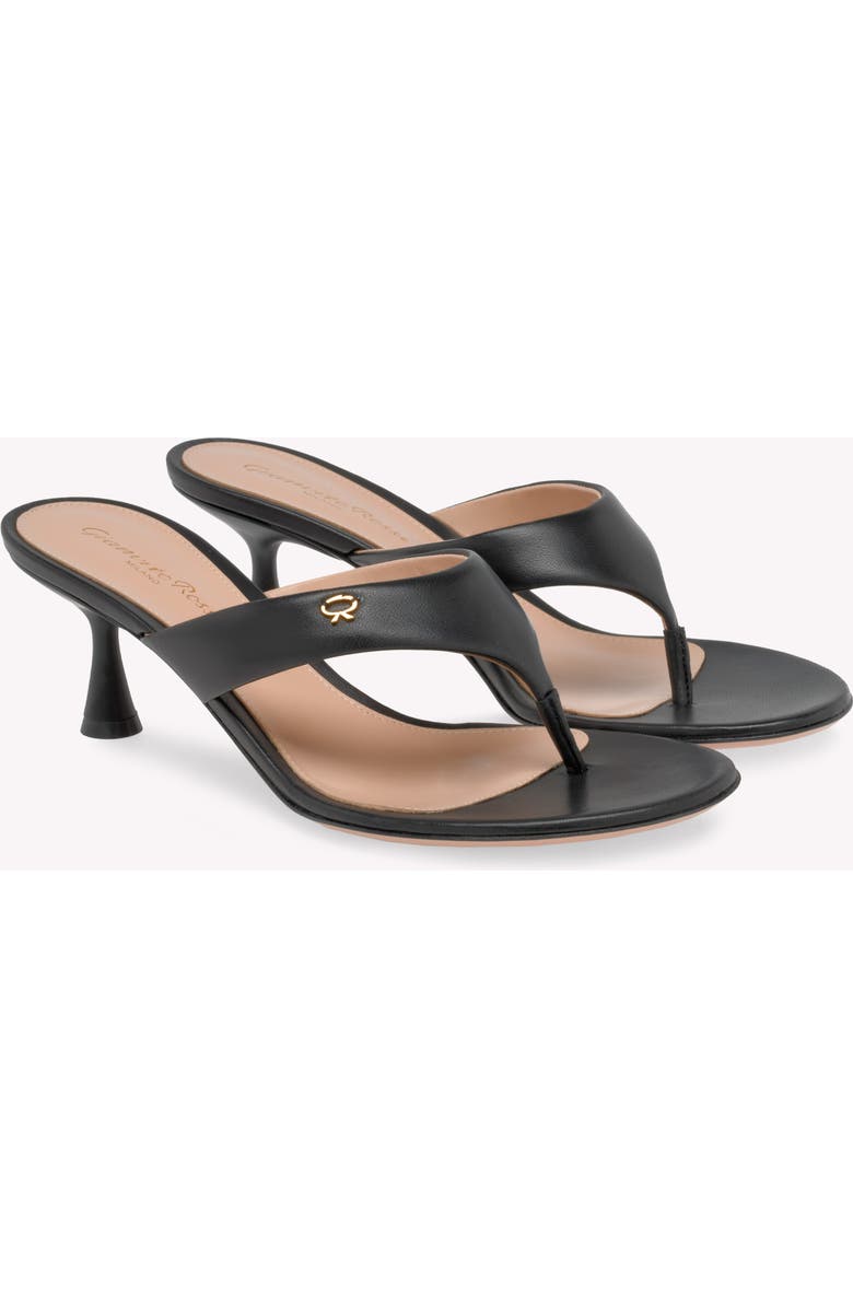 Gianvito Rossi Ascent Thong 55 Sandals, Alternate, color, Black