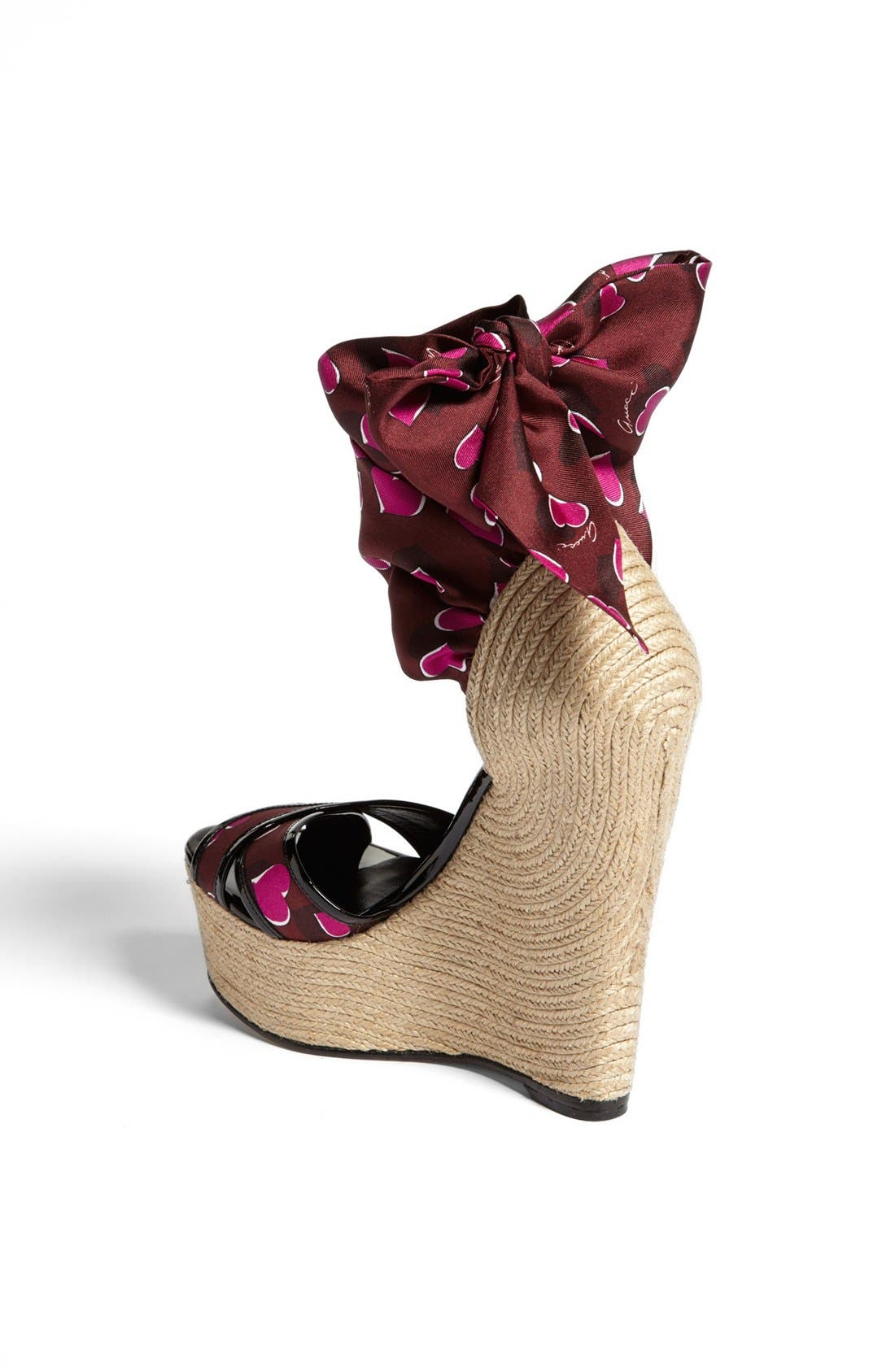 'Carolina' Print Espadrille Wedge Sandal, Alternate, color, WINE