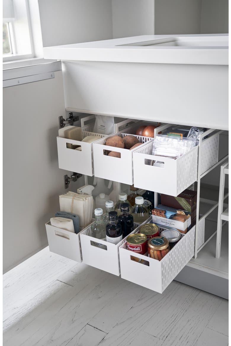 2-Tier Cabinet Storage Basket, Alternate, color, WHITE