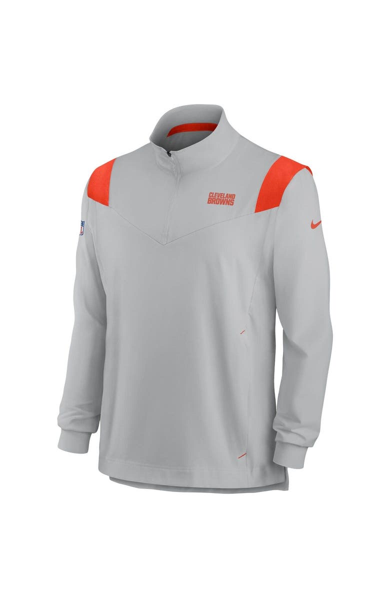 Nike Men's Nike Gray Cleveland Browns 2021 Sideline Coaches Repel Quarter-Zip Jacket, Alternate, color, 