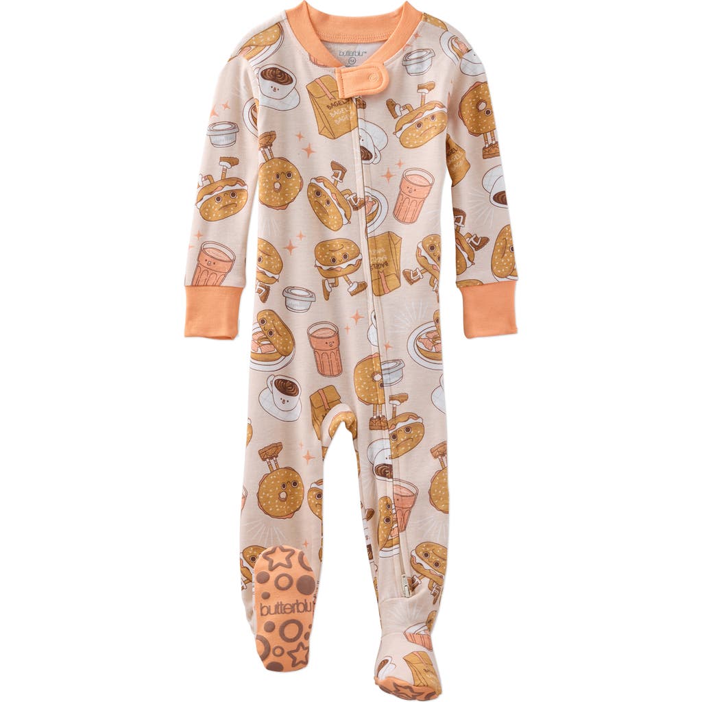 Butterblu Cruz Fitted One-piece Organic Cotton Footie Pajamas In Multi