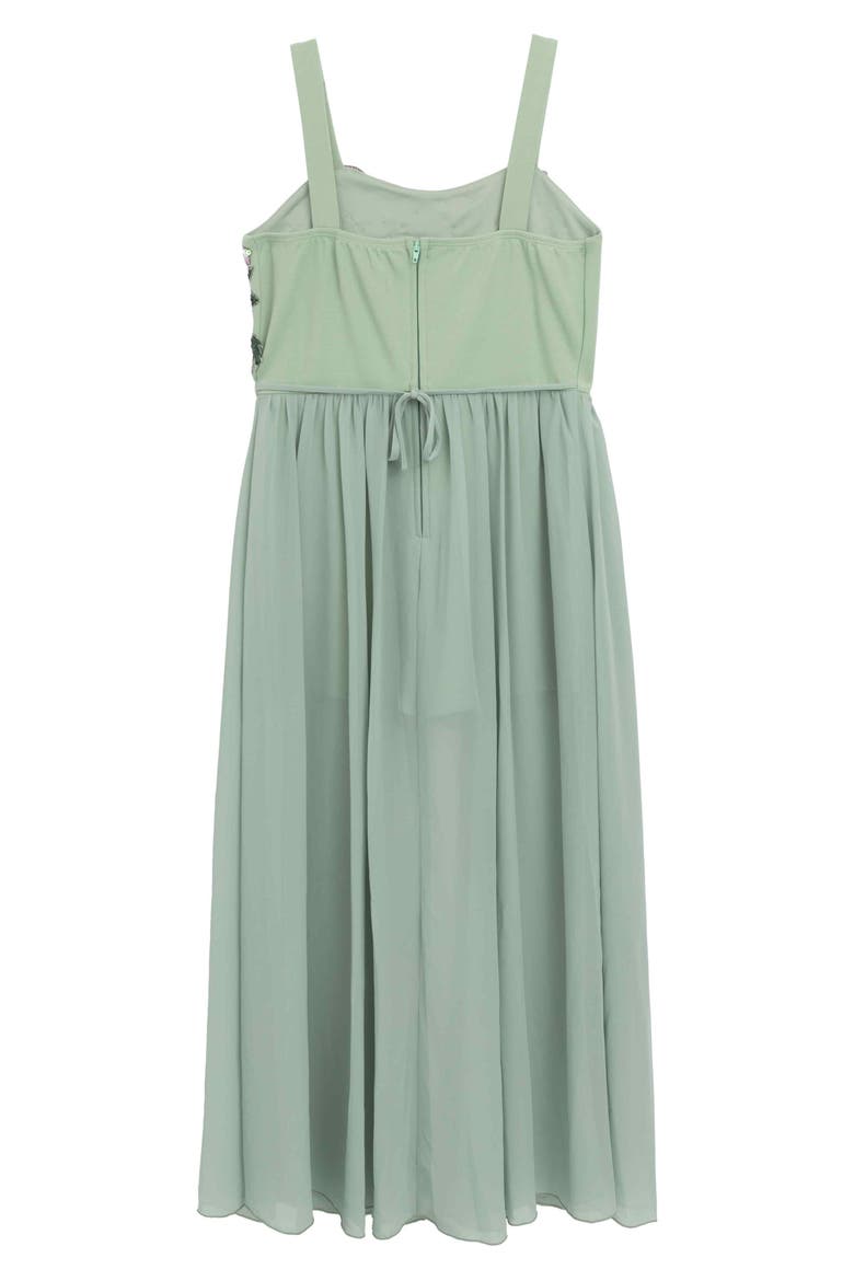 Kids' Floral Appliqué Skirted Romper, Alternate, color, SAGE