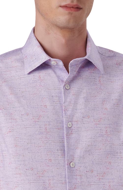 Bugatchi Men's Ooohcotton Tech Marled-print Sport Shirt In Lilac