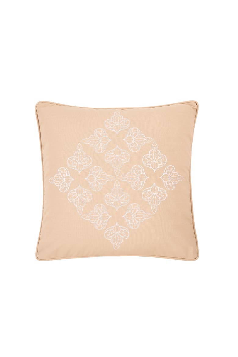 Marin Embroidered Throw Pillow, 18" x 18", Main, color, Brown