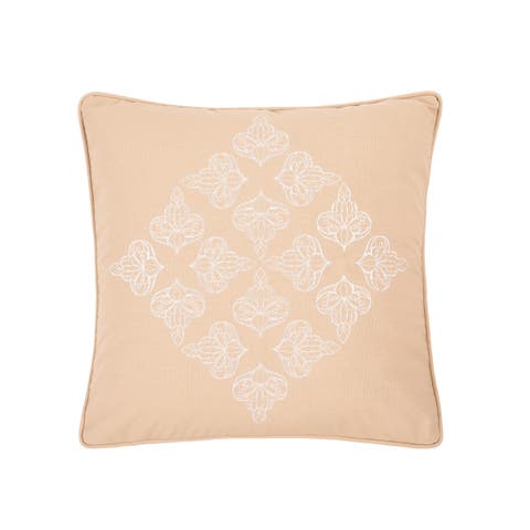 Marin Embroidered Throw Pillow, 18" x 18"