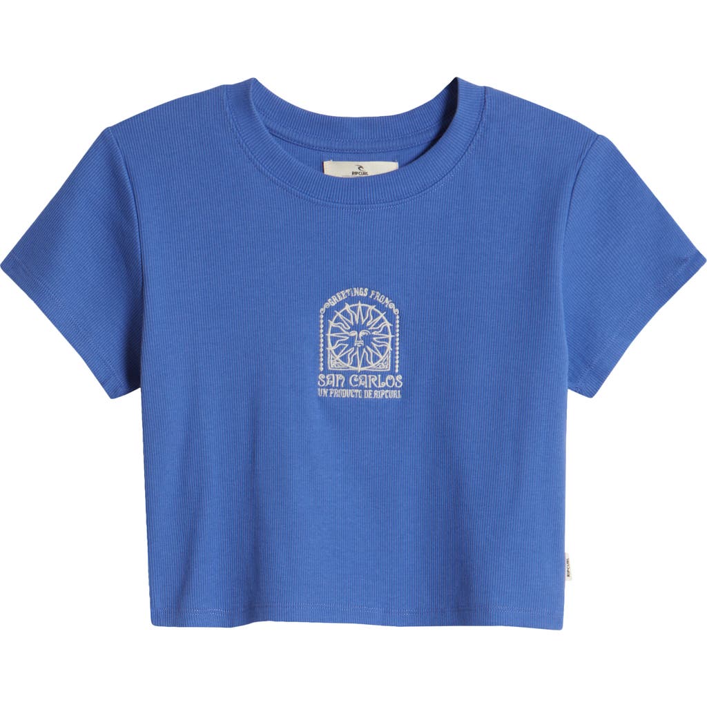 Rip Curl San Carlos Crop Cotton Jersey Graphic T-shirt In Ocean